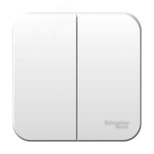 Schneider Electric BLNVA065011 Выключатель BLANCA двухклавишный наружный (схема 5) с изоляционной  пластиной  6A  250B бел