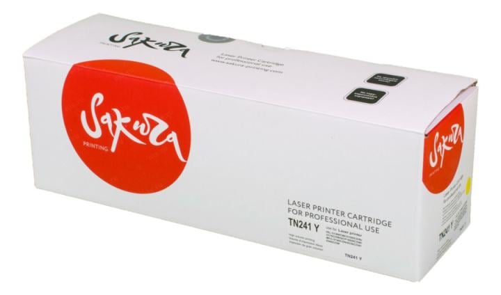 Картридж лазерный Sakura TN241Y для Brother HL-3140CW, HL-3150CDW, HL-3170CDW, DCP-9020CDW, MFC-9140CDN, MFC-9330CDW, MFC-9340CDW, желтый, 1400 к.