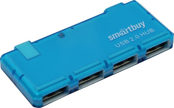 USB разветвитель Smartbuy SBHA-6110-B, 4xUSB 2.0, голубой (SBHA-6110-B)