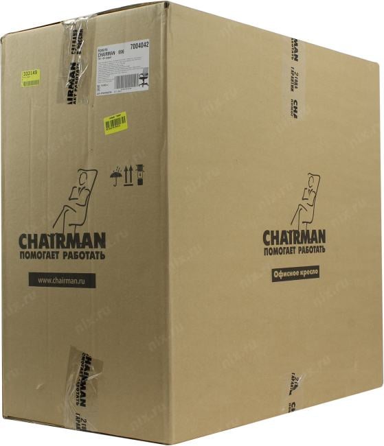 <7004042> Офисное кресло Chairman 696 TW-04 серый (спинка серая сетка,  сиденье чёрная ткань)