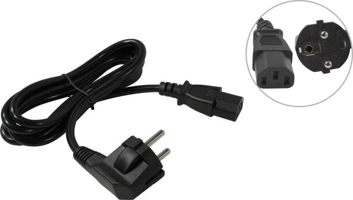 Vention <ZCJBAC> Кабель питания IEC-320-C13 - розетка 220V 1.8м  Европейский стандарт, Г-образный