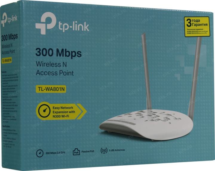 TP-LINK <TL-WA801N> Wireless N Access Point (1UTP 100Mbps  PoE, 802.11b/g/n, 300Mbps)