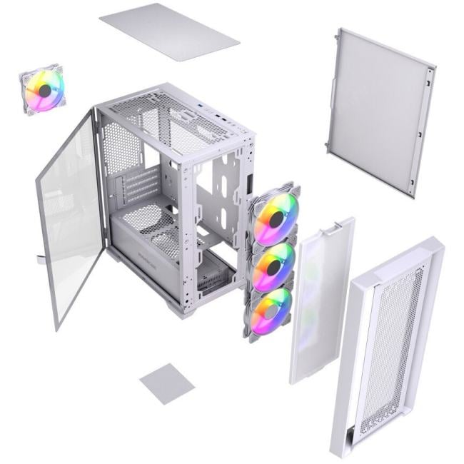 Miditower Powercase ByteFlow Micro White <CAMBFW-A4-LE>  MicroATX, без БП