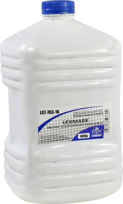 Тонер B&W LST-703-1K, для Lexmark MS/MX 310/410/610/710/810/812, 1 кг, черный