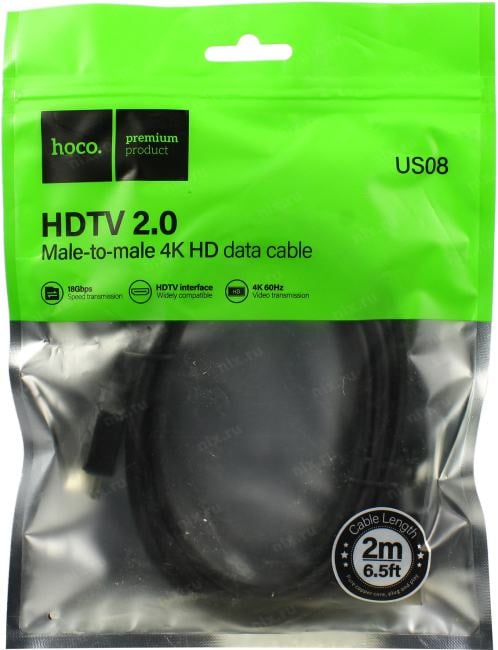 Hoco US08 <799395> Кабель HDMI to HDMI (19M -19M)  2м  ver2.0