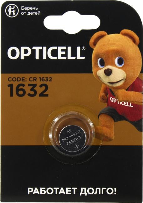 Батарейка OPTICELL CR1632-1, CR1632, литиевая, 3В