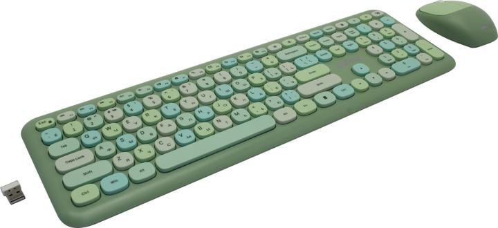 <106259> Комплект беспроводной (клавиатура+мышь) Smartbuy 666395 Wireless зеленый [SBC-666395AG-G]