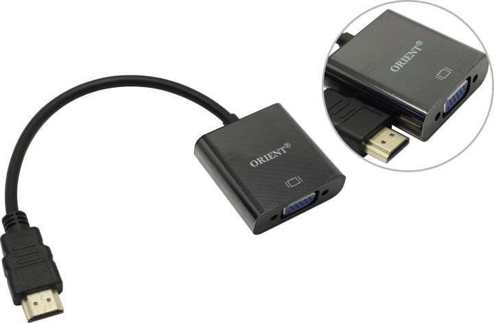 Переходник ORIENT C050, HDMI M -> VGA F, 0.2 м