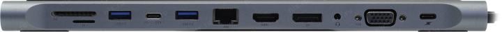 Vention <THSHC> Docking Station USB-C  -> HDMI(F)+VGA(F)+DP+RJ45+2xUSB3.0+USB2.0+USB-C+PD+Jack3.5+SD/microSD CR