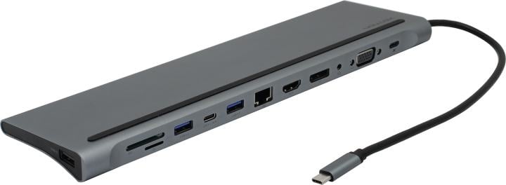 Vention <THSHC> Docking Station USB-C  -> HDMI(F)+VGA(F)+DP+RJ45+2xUSB3.0+USB2.0+USB-C+PD+Jack3.5+SD/microSD CR