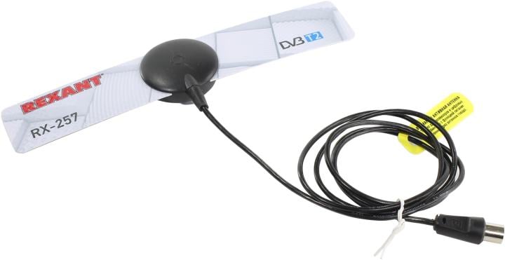 Rexant <34-0257> Антенна RX-257 комнатная активная для  цифрового  телевидения  (DVB T/T2,470-862Мгц,75Ом,1.2м)