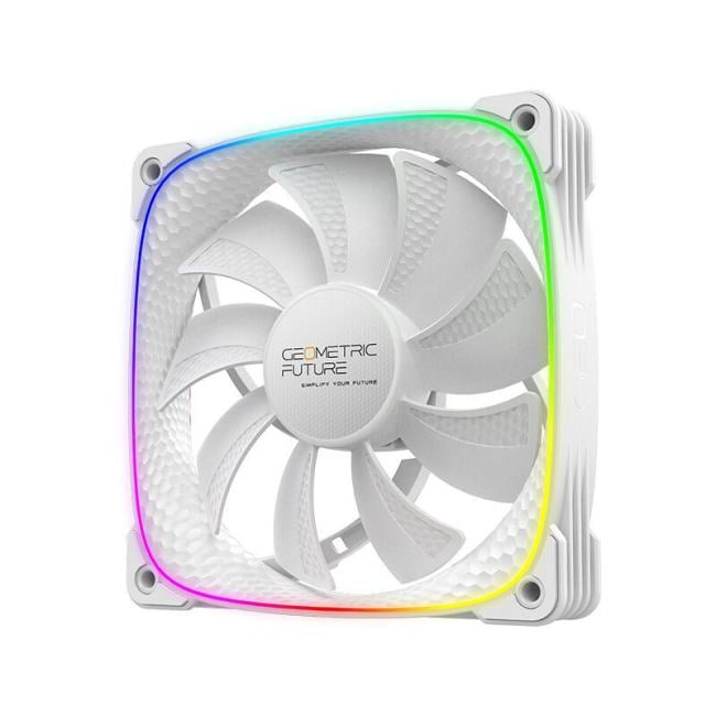 Geometric Future Squama 2503RW Single Pack 1F2503R112011 / 120mm, 2000 RPM, 69.11 CFM, 30.92 dBA, 5V ARGB,  White,  Rever