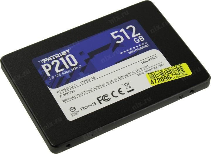 SSD 512 Gb SATA 6Gb/s Patriot P210  <P210S512G25>  2.5"