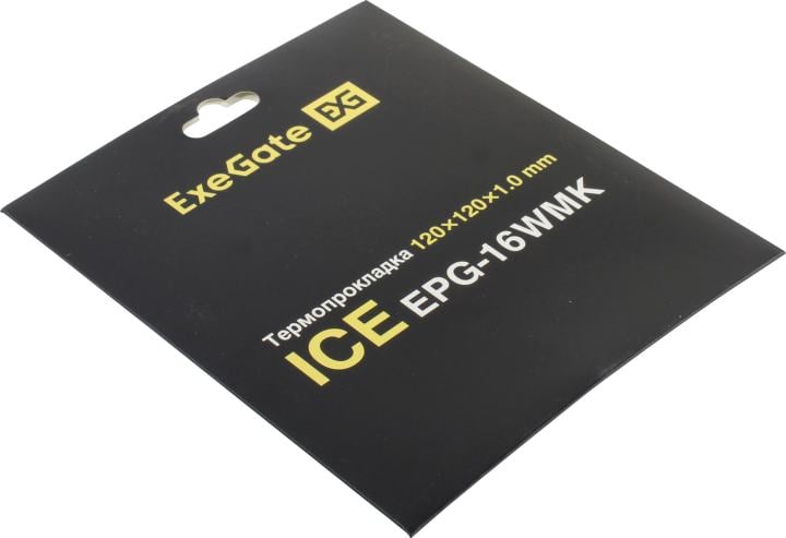 Exegate EX296147RUS Термопрокладка ExeGate Ice EPG-16WMK (120x120x1.0 mm, 16 Вт/ (м•К), теплопроводящая клейкая двухсторонняя)