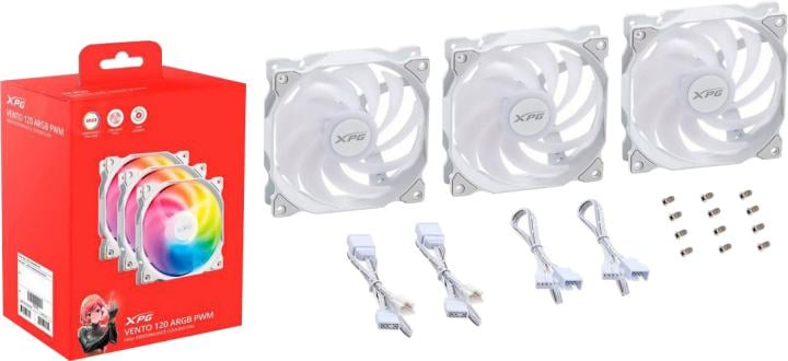 VENTO120ARGBPWM3C-WHCWW XPG Вентилятор в  корпус ADATA VENTO120ARGBPWM3C-WHCWW
