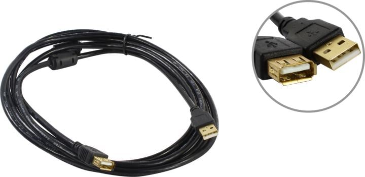 Bion <BXP-CCF-USB2-AMAF-030> Кабель удлинительный USB 2.0 A-->A 3м,  2  фильтра