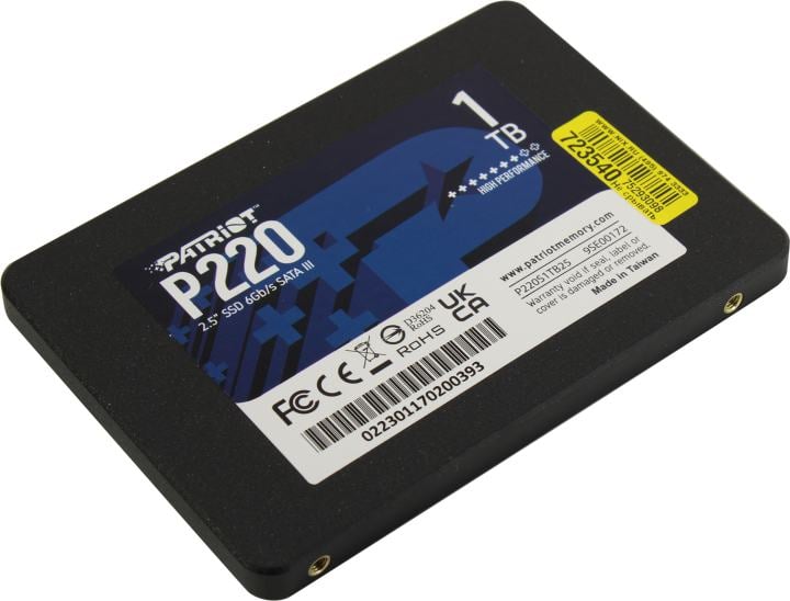 SSD Patriot P220S1TB25, 1ТБ, SATA 6Gb/s, 2.5"