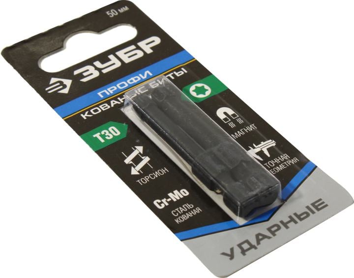 ЗУБР Профи <26025-30-50-S2> Кованые биты ударные (2 шт,  T30, 50 мм)