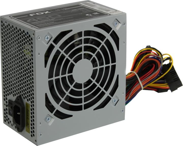 Блок питания 450Вт/ Power Supply Foxline, 450W, ATX, NOPFC, 120FAN, 2xSATA, 2xPATA, 1xFDD, 24+4