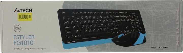 Клавиатура A4Tech Fstyler FG1010 Blue (Кл-ра, USB, FM+Мышь,4кн,  Roll, USB, FM)
