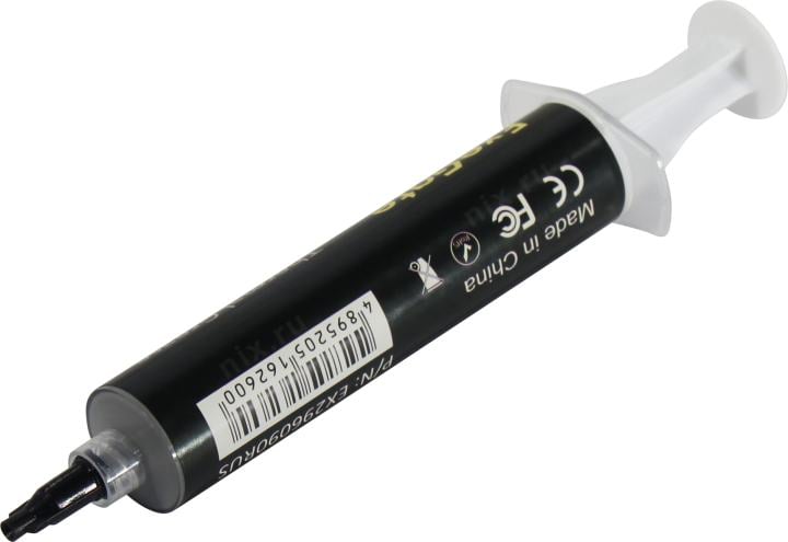 Exegate EX296090RUS Термопаста ExeGate ETS-7WMK Silver PLUS (7,2 Вт/(м•К), 15г, шприц с лопаткой)