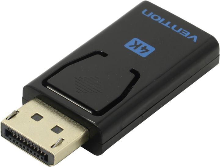 Адаптер аудио-видео VENTION HBMB0, DisplayPort (m) - HDMI (f) , ver 1.4, ver 2.0, GOLD, черный