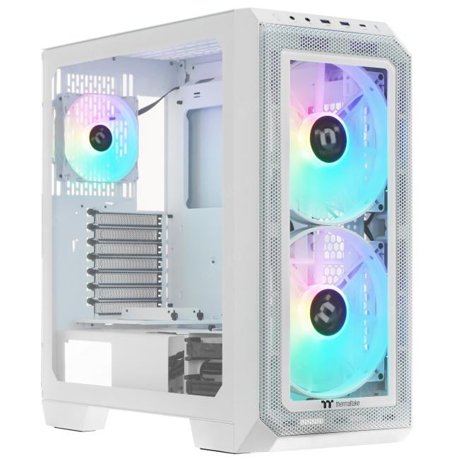 Корпус Thermaltake View 300 MX Snow CA-1P6-00M6WN-00 /White/Win/SPCC/Tempered Glass*1/Mesh & TG Front Panel/200mm ARGB CA-1P6-00M6WN-00 /White/Win/SPCC/Tempered Glass*1/Mesh & TG Front Panel/200mm ARGB PWM Fan*2/120mm ARGB PWM Fan*1
