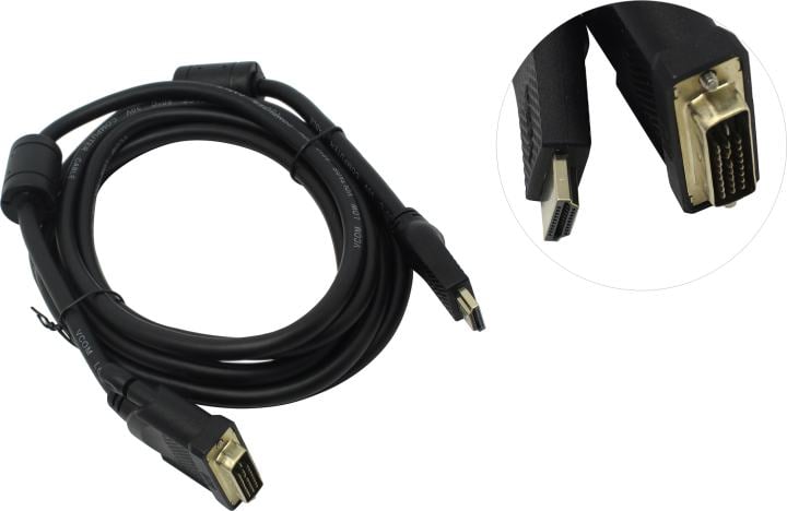 VCOM CG484GD-3M Кабель HDMI AM/DVI(24+1)M, 3м, CU, 1080P@60Hz, 2F, VCOM  <CG484G-3M>