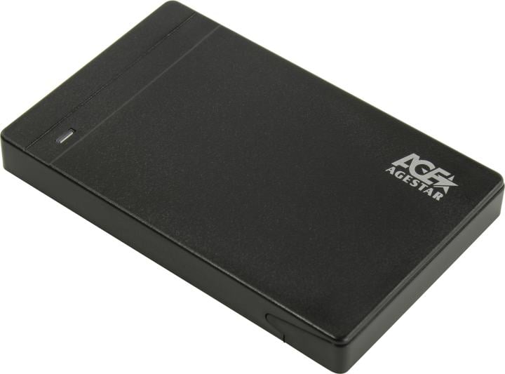 Внешний контейнер AgeStar 3UB2P3, USB 3.0→SATA 2.5", пластик, черный