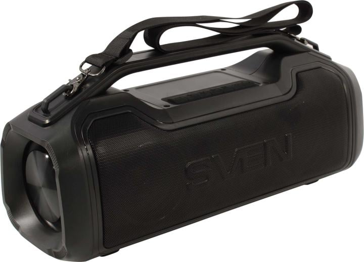 Sven Беспроводная портативная колонка SVEN PS-390 / 50W / TWS / microSD / Bluetooth / IPx5 / Батарея 3600mAh / RGB подсветка / Чёрный / пластик