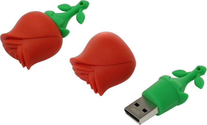 Флешка USB Smartbuy Wild Rose (SB32GbRose), 32Gb, USB 2.0, R/W 25/15, красная Роза
