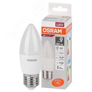 Лампа LED Osram 4058075579477, 7Вт, E27, 4000К, 560Лм, свеча