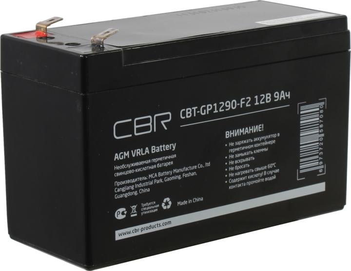 Батарея для ИБП CBR - GP, 9A/h, 12V, Internal, Faston F2 (T2), CBT-GP1290-F2