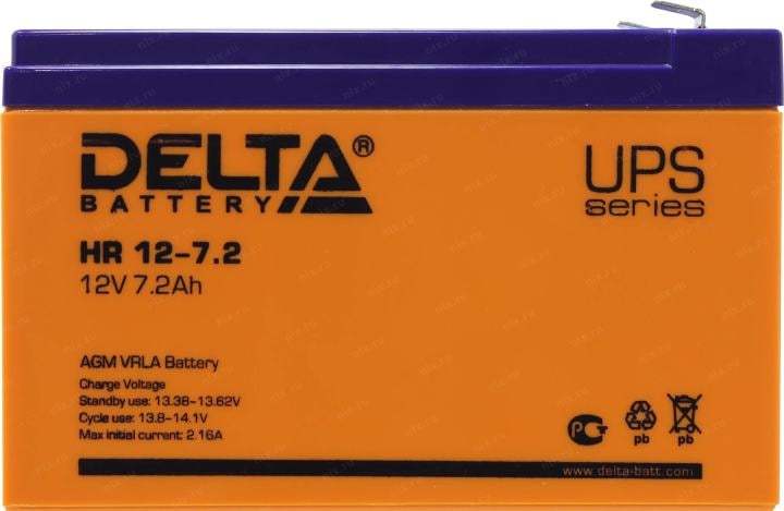 Аккумулятор Delta HR 12-7.2 (12V,  7.2Ah) для UPS