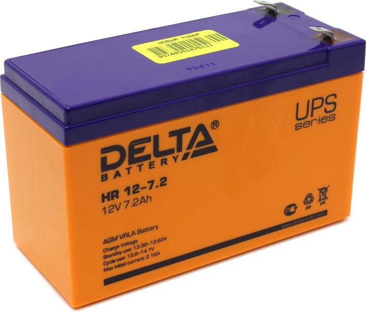 Аккумулятор Delta HR 12-7.2 (12V,  7.2Ah) для UPS