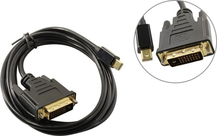 ExeGate <EX-CC-mDPM-DVIM-1.8> Кабель-адаптер miniDisplayPort(M)->  DVI(M) 1.8м <EX294715RUS>