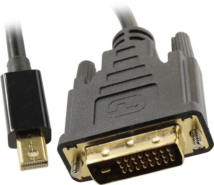 ExeGate <EX-CC-mDPM-DVIM-1.8> Кабель-адаптер miniDisplayPort(M)->  DVI(M) 1.8м <EX294715RUS>