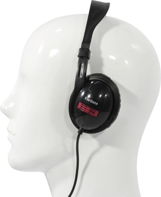 Наушники с микрофоном ExeGate Office HS-120S (шнур 2м, с регулятором  громкости)  <EX295314RUS>