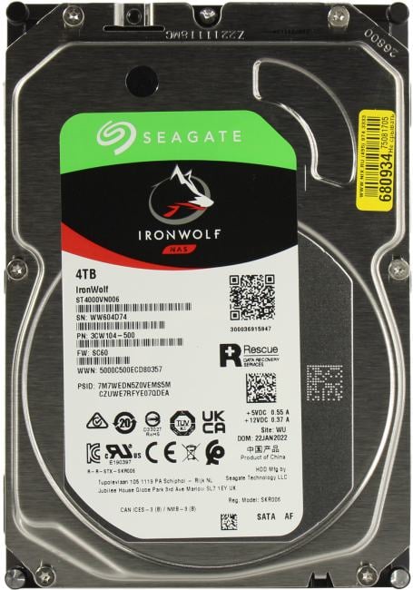 HDD 4 Tb SATA 6Gb/s Seagate  IronWolf  NAS  <ST4000VN006> 3.5"