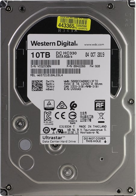 Жёсткий диск Western Digital WUS721010ALE6L4, 10ТБ, 3.5", SATA 6Гбит/с
