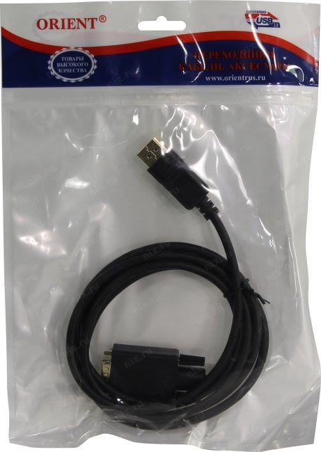 Orient <C708> Кабель-адаптер DisplayPort (M)--> VGA  (15M)  1.8м