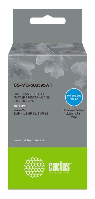Картридж ленточный Cactus CS-MC-500595WT черный  для Brady BMP-41/BMP-51/BMP-53-PC-Linked