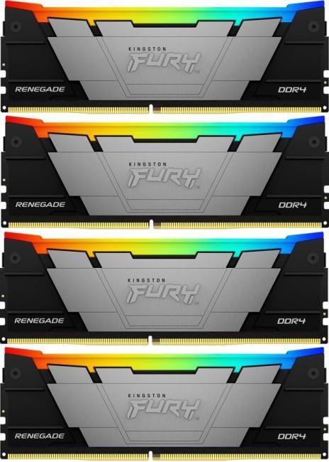 Kingston FURY Renegade Black RGB CL18 (Kit of 4) (KF436C18RB2AK4/128) DDR 4 DIMM  128Gb PC28800, 3600Mhz,