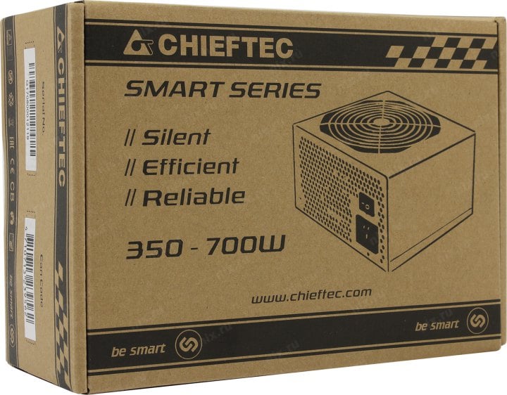 Блок питания Chieftec Smart <GPS-650A8>  650W ATX (24+2x4+2x6/8пин)