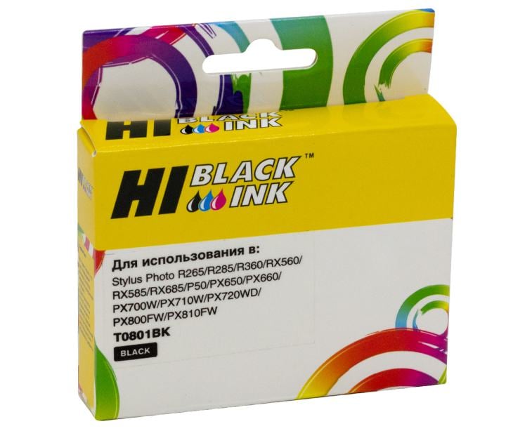 Картридж Hi-Black (HB-T0801) для Epson Stylus  Photo P50/PX660/700W/800FW/R265, Bk