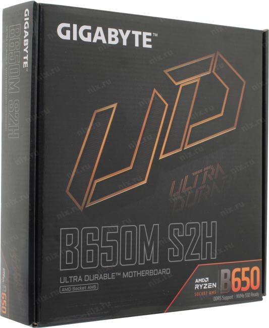 GIGABYTE B650M S2H rev1.0 (RTL) AM5 <B650> PCI-E Dsub+HDMI+DP GbLAN  SATA  RAID  MicroATX 2DDR5