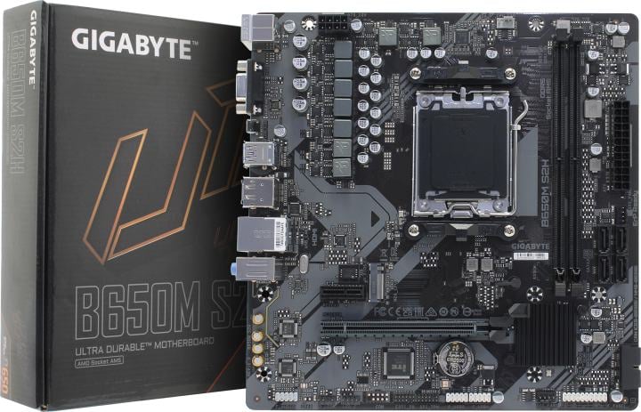 GIGABYTE B650M S2H rev1.0 (RTL) AM5 <B650> PCI-E Dsub+HDMI+DP GbLAN  SATA  RAID  MicroATX 2DDR5
