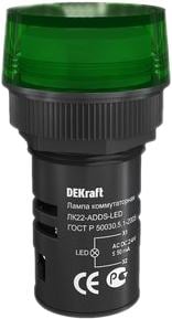Лампа коммутационная ADDS ЛК-22 d22мм 24В AC/DC зел. LED DEKraft 25065DEK
