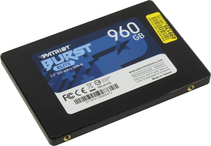 SSD Patriot PBE960GS25SSDR, 2.5", 960ГБ, 3D NAND