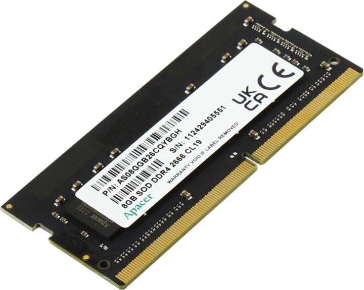 Оперативная память Apacer AS08GGB26CQYBGH, DDR4 8ГБ 2666MHz SO-DIMM